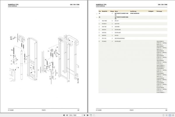 Still Electric Fork Truck CNi CN CNS Spare Parts Lists DE 2