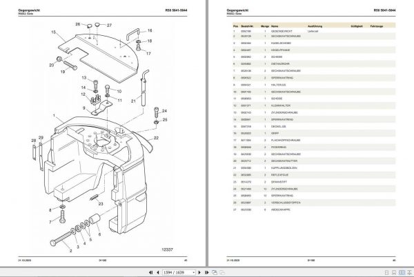 Still Electric Fork Truck R50 10 R50 12 R50 15 R50 16 R5041 R5044 Spare Parts List DE 2