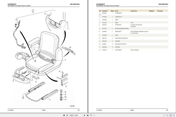 Still Electric Fork Truck R60 16 R60 18 R60 20 Compact R6050 R6052 Spare Parts List DE 2