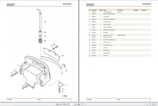 Still Electric Fork Truck R60 22 R60 25 R60 30i Compact R6036 R6039 Spare Parts List DE 2
