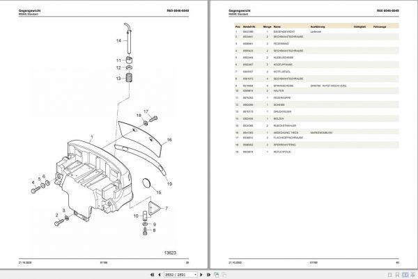 Still Electric Fork Truck R60 35 R60 40 R60 45 R60 50 R6046 R6049 Spare Parts List DE 2