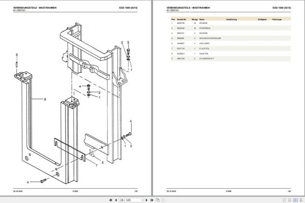 Still Electric Pallet Truck EGD 1600 Spare Parts List DE 2