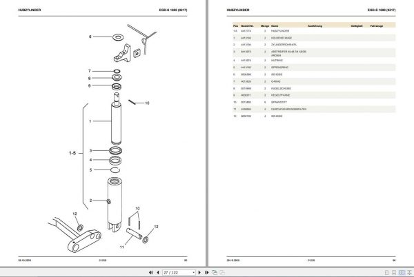 Still Electric Pallet Truck EGD S 1600 Spare Parts List DE 2