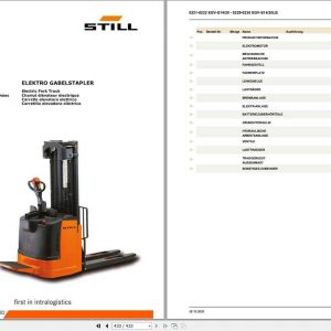 Still Electric Pallet Truck EGV S EGV S LB Spare Parts List DE 1
