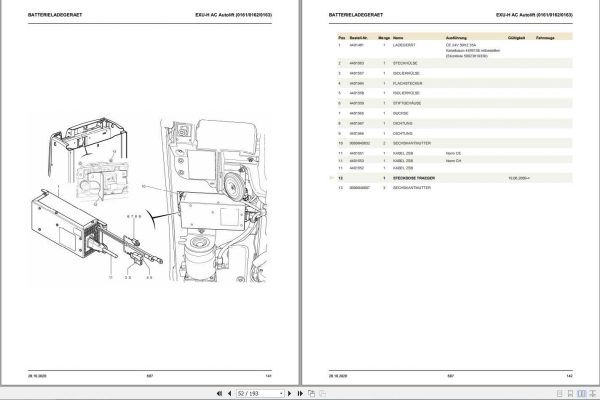 Still Electric Pallet Truck EXU H AC Autolift Spare Parts List DE 2