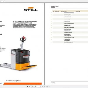Still Electric Pallet Truck with step plate ECU SF 20 Spare Parts List DE 1