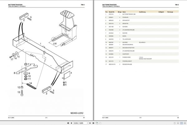 Still Electric Reach Trucks FM X FM XN Spare Parts List DE 2