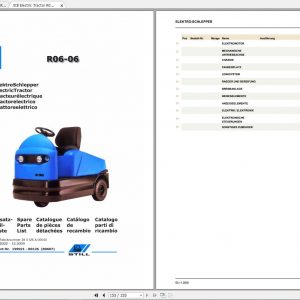 Still Electric Tractor R06 06 Spare Parts Lists DE 50988011426 1
