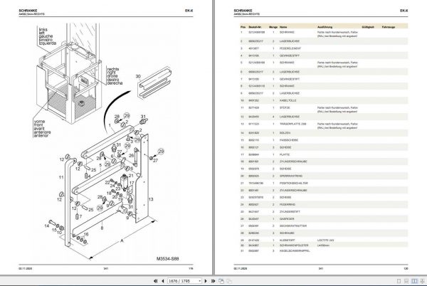 Still High Level Order Picker EK X 2101 Spare Parts List DE 2