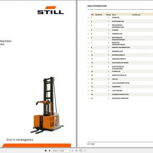 Still High Level Order Picker EK X 2131 EK X 2133 Spare Parts List DE 1