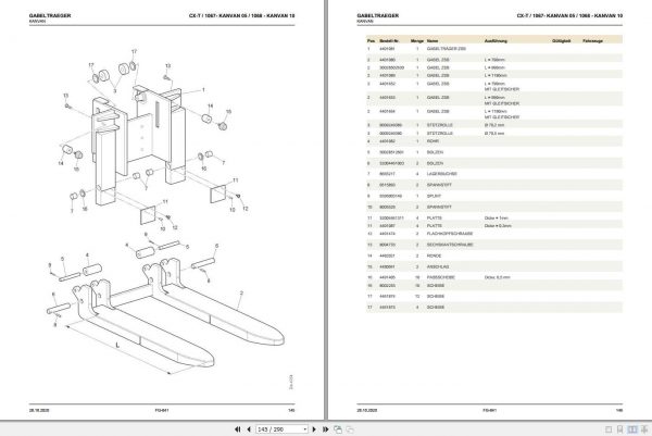Still High Lift Tractor CX T KANVAN 05 10 Spare Parts List DE 2