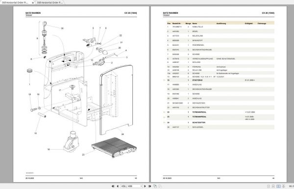 Still Horizontal Order Picker CX20 Spare Parts List DE 2