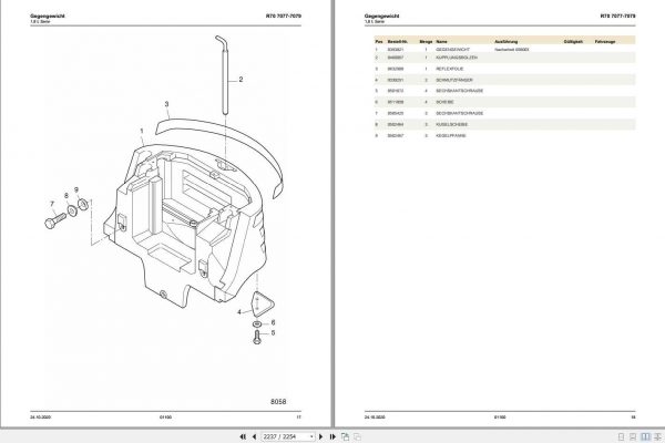Still LPG Fork Truck R70 16T R70 18T R70 20T 7077 7079 Spare Parts List DE 2