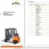 Still LPG Fork Truck RX70 20 600T RX70 25T RX70 30T RX70 35T 7306 7309 Spare Parts List DE 1