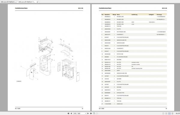 Still Low Lift Platform Truck SXH 20 Spare Parts Lists DE 2