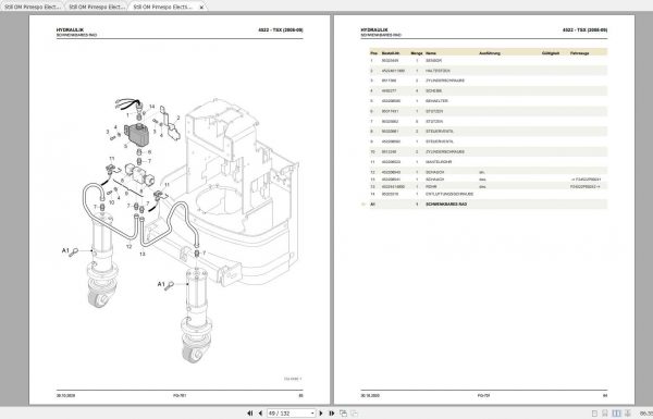 Still OM Pimespo Electric Fork Truck TSX Spare Parts List DE 2