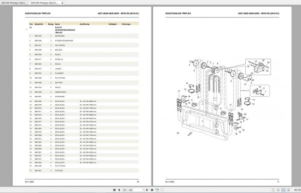 Still OM Pimespo Electric Fork Truck XE35 XE40 XE45 XE50 Spare Parts List DE 2