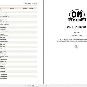 Still OM Pimespo Fork Truck CNS 13 16 20 Spare Parts List DE 1