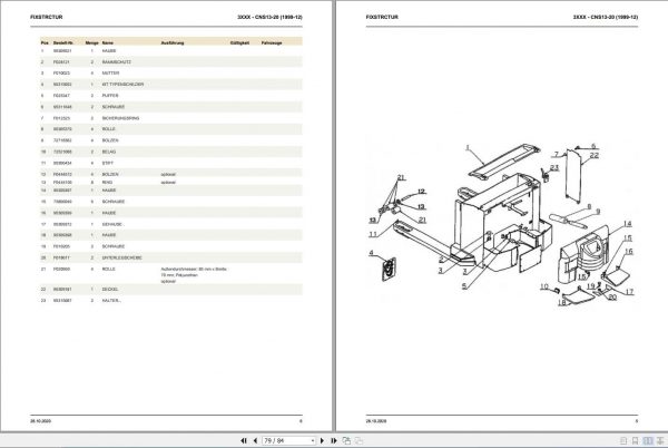 Still OM Pimespo Fork Truck CNS 13 16 20 Spare Parts List DE 2