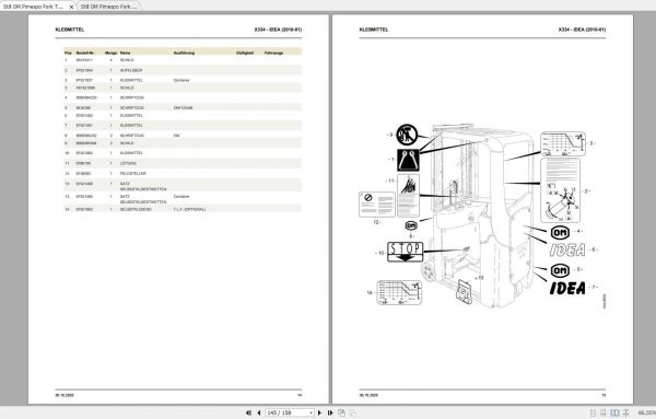 Still OM Pimespo Fork Truck IDEA F2X334 Spare Parts List DE 2