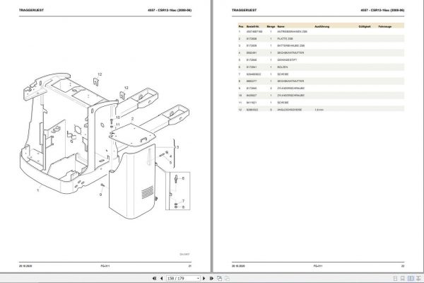 Still OM Pimespo Forklift CSR12ac CSR16ac Spare Parts List DE 2