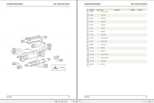 Still OM Pimespo Forklift DI30CH DI35C DI40C Spare Parts List DE 2