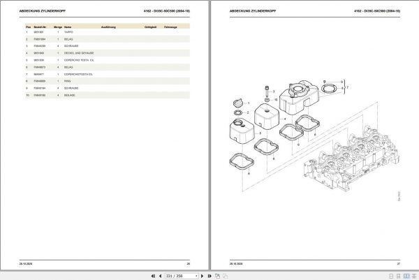 Still OM Pimespo Forklift DI35C DI40C DI50C500 Spare Parts List DE 41328047800 2
