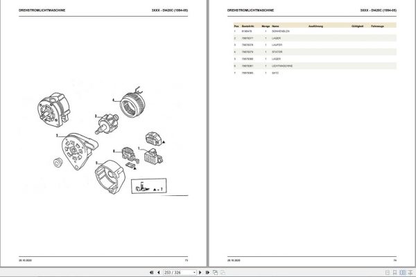 Still OM Pimespo Forklift DI420C Spare Parts List DE 2
