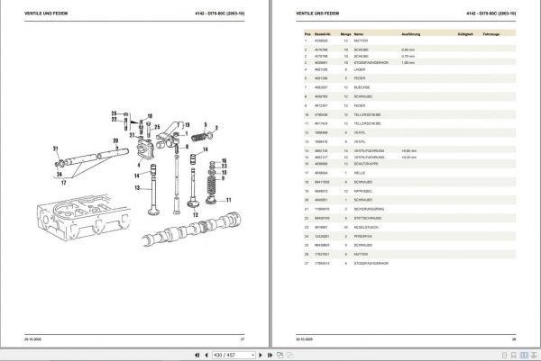 Still OM Pimespo Forklift DI70C DI80C Spare Parts List DE 60422149 2