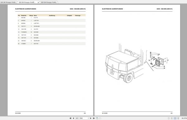 Still OM Pimespo Forklift E60N E70N E80N Spare Parts List DE 2