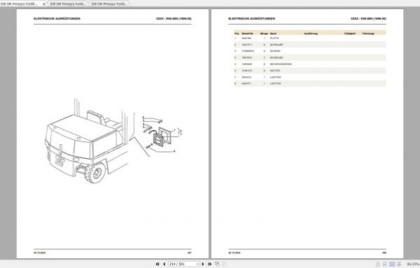 Still OM Pimespo Forklift E60N E70N E80N Spare Parts List DE 3