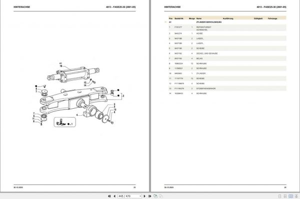 Still OM Pimespo Forklift FASE 25 28 30 Spare Parts List DE 2