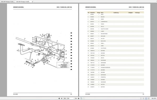 Still OM Pimespo Forklift FASE18 FASE20 FASE20L FASE22 Spare Parts List DE 2
