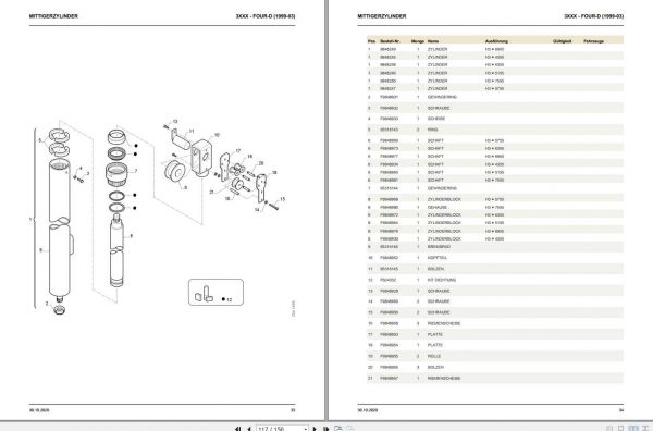 Still OM Pimespo Forklift FOUR D Spare Parts List DE 2