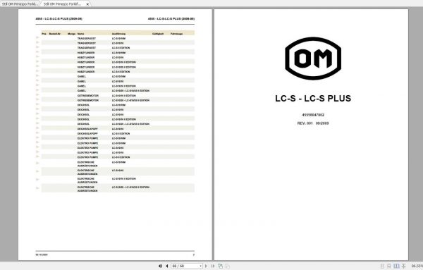 Still OM Pimespo Forklift LC T LC T Plus LC S LC S Plus Spare Parts List DE 1