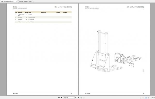 Still OM Pimespo Forklift LC T LC T Plus LC S LC S Plus Spare Parts List DE 2