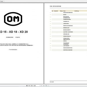 Still OM Pimespo Forklift XD15 XD18 XD20 Spare Parts Catalogue DE 1