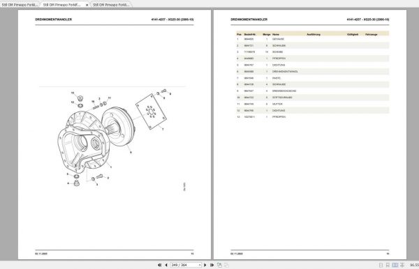 Still OM Pimespo Forklift XG25 XG30 Spare Parts List DE 2