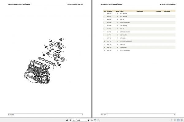 Still OM Pimespo LPG Diesel G15 G20 G23 Spare Parts List DE 2