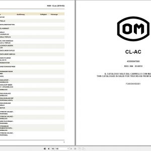 Still OM Pimespo Pallet Stacker CL AC Spare Parts List DE 1