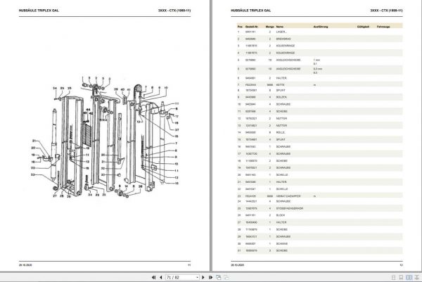 Still OM Pimespo Pallet Stacker CTX 13 15 Spare Parts List DE 2