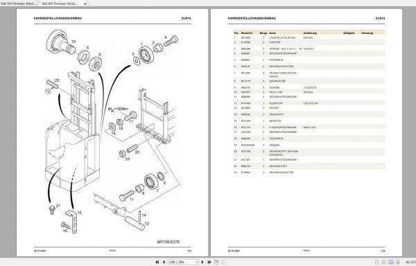Still OM Pimespo Straddle Stacker CLR 12 Spare Parts List DE 2
