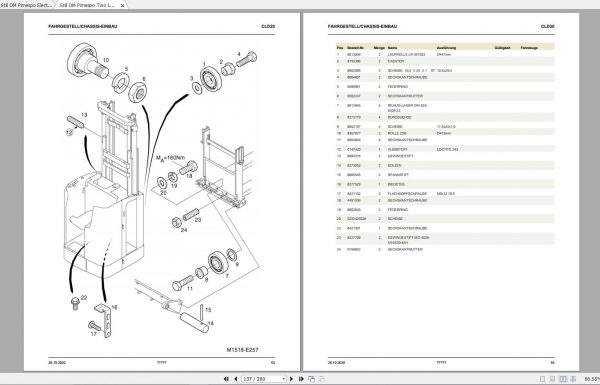 Still OM Pimespo Two Level High Lift Truck CLD 20 Spare Parts List DE 2