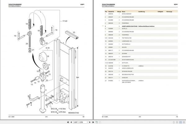 Still OM Pimespo Vertical Order Picking Truck XOP 1 Spare Parts List DE 2