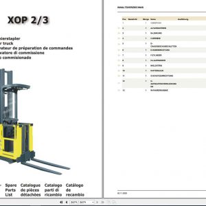 Still OM Pimespo Vertical Order Picking Truck XOP 2 3 Spare Parts List DE 1
