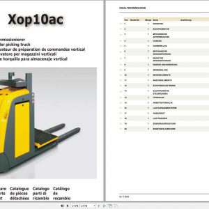 Still OM Pimespo Vertical Order Picking Truck XOP10ac Spare Parts List DE 1