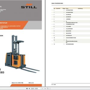 Still Order Picker EK11 EK12 OPTISPEED Spare Parts List DE 1