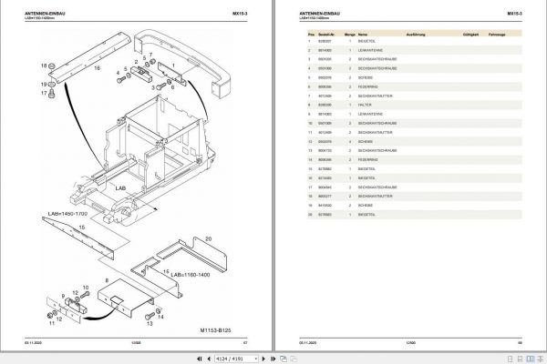 Still Order Picker Truck MX 15 3 Spare Parts List DE 2