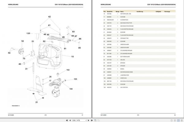 Still Pallet Stacker EXV Basic 10 12 12i 0251 0254 Spare Parts List DE 2