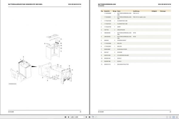 Still Pallet Stacker with Counterweight EXV CB 06 10 12 16 Spare Parts List DE 2